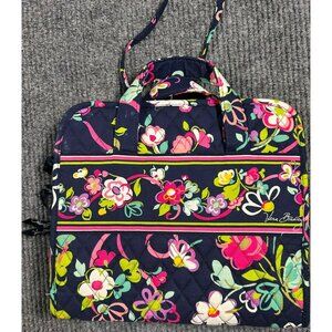 Vera Bradley Hanging Travel Organizer Navy Floral Print Quilted Fabric With Mult